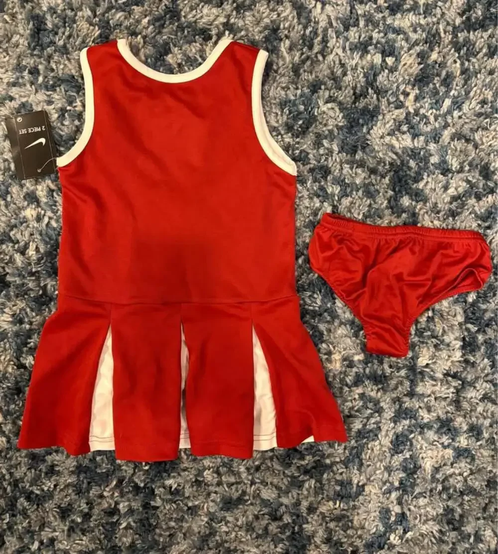 Nike Oklahoma Sooners Girls 2-Piece Cheerleader Dress & Bloomers Set - Size 4T N